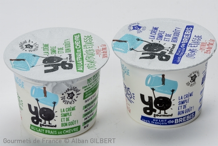 Crème épaisse de Brebis et crème épaisse de Chèvre Yéo Frais